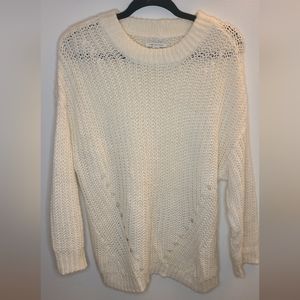 American Eagle Ivory Open-Knit Sweater